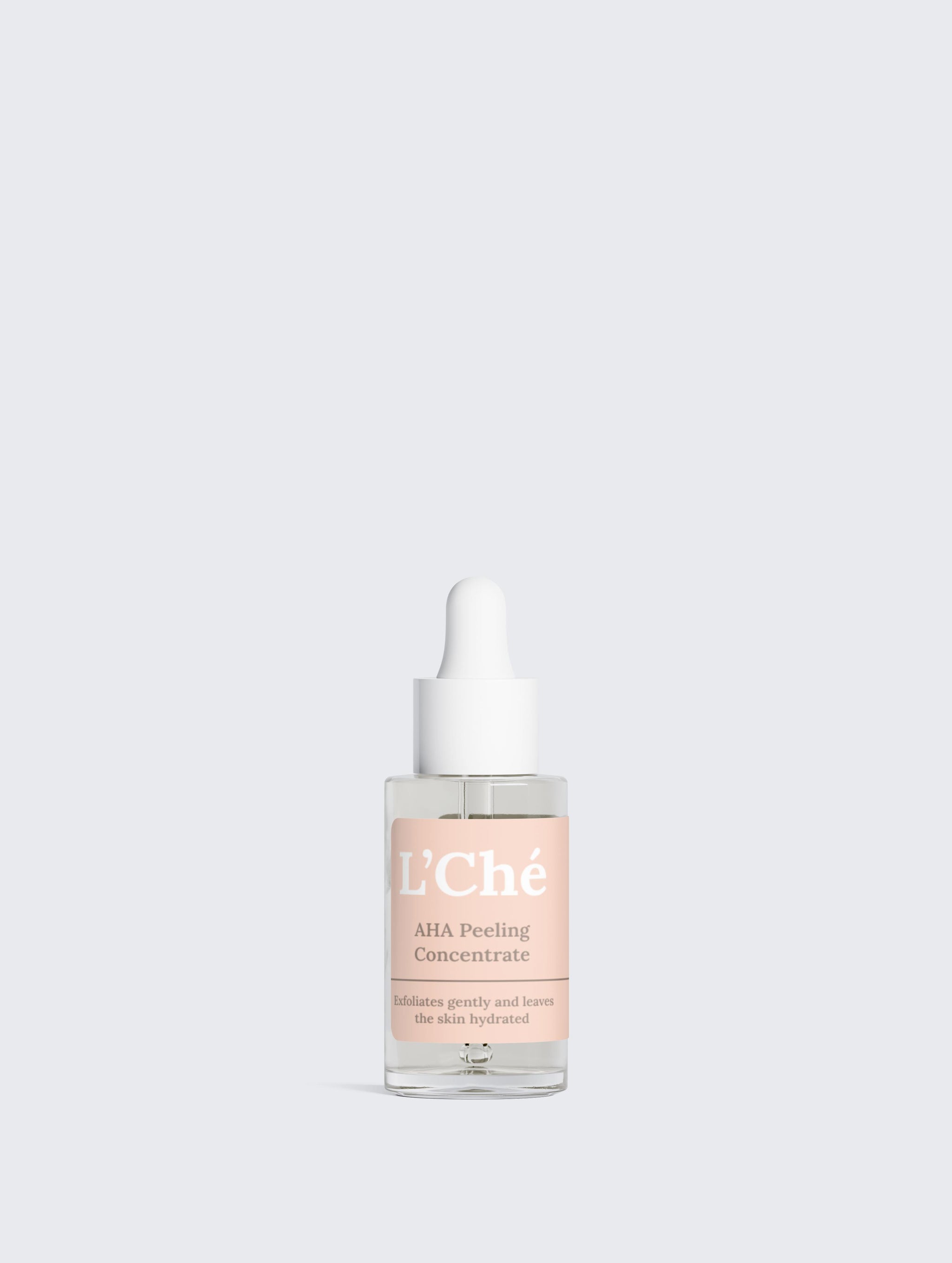 L’Ché AHA Peeling Concentrate -voorkant van de verpakking, 30ml, met melkzuur 10%
